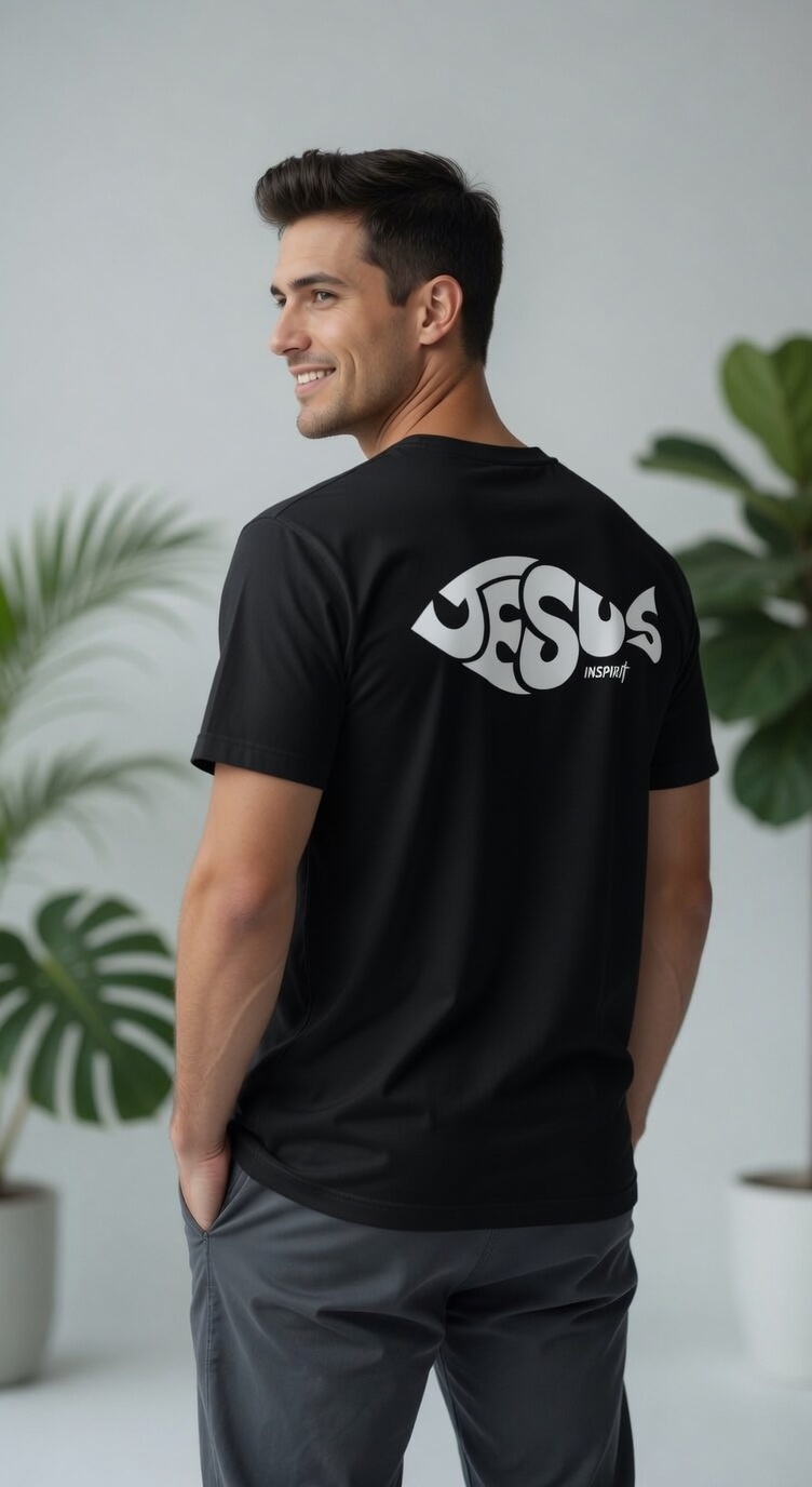 Jesus Fish Black