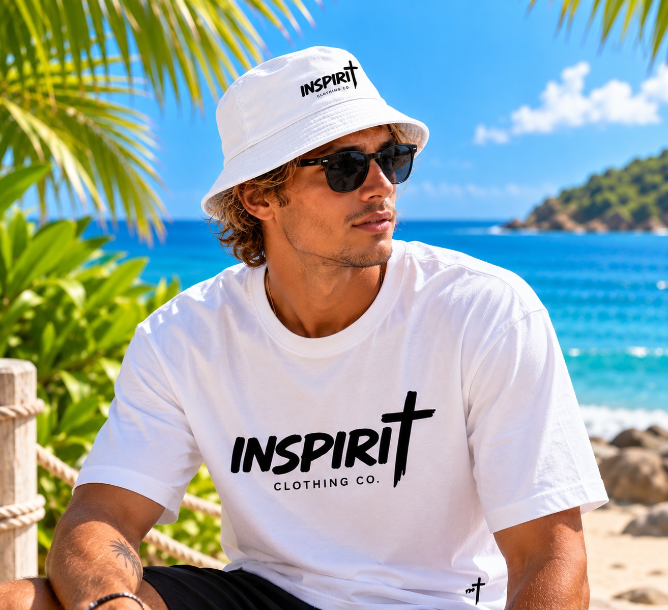 Inspirit Tee and Bucket Hat — Summer Drop